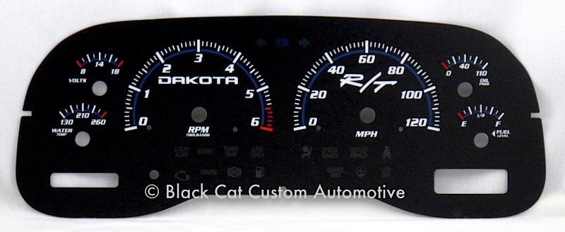 Black Cat Custom Automotive Dodge Dakota Durango In Stock Gauge 97 88 Dakota Custom Black Gauge Face