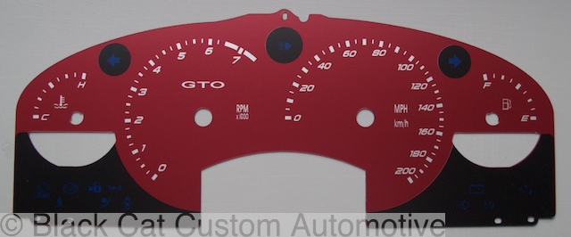 Commodore Red Eclipse Glow Gauge Face Overlay For 2004-2006 Pontiac GTO 