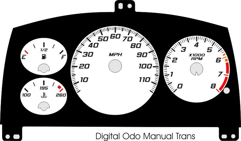 1995-1999 Chevrolet Cavalier Dash Cluster White Face Gauges 95-99 1995-1999 Chevrolet Cavalier Dash Cluster White Face Gauges 95-99