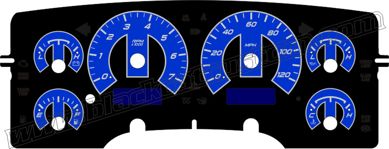 Black Cat Custom Automotive Dodge Ram Truck Gauge Faces